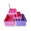 Caja para instrumental de dos charolas con espejo rosa lila (pesquera) - Imagen 3