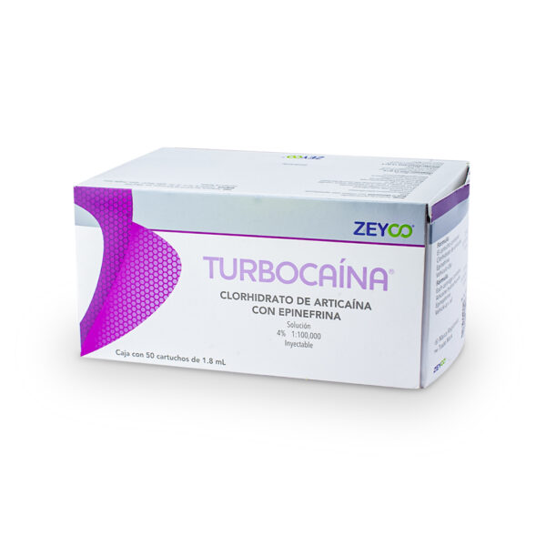 Turbocaína 4% anestesia articaína con epinefrina Zeyco - Imagen 3