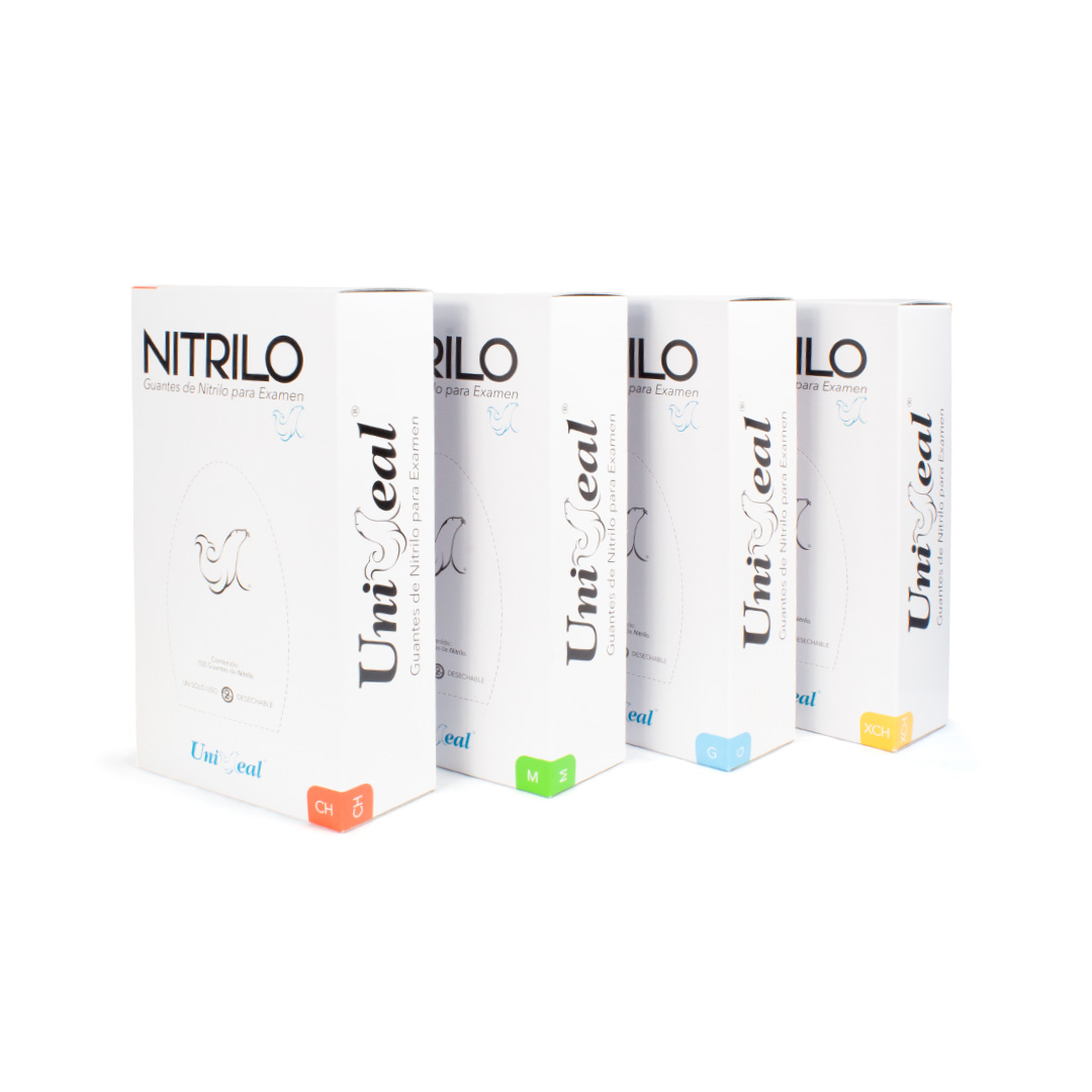 Guante de nitrilo texturizado de 3.5 grs libres de polvo UniSeal 100 piezas - Imagen 2