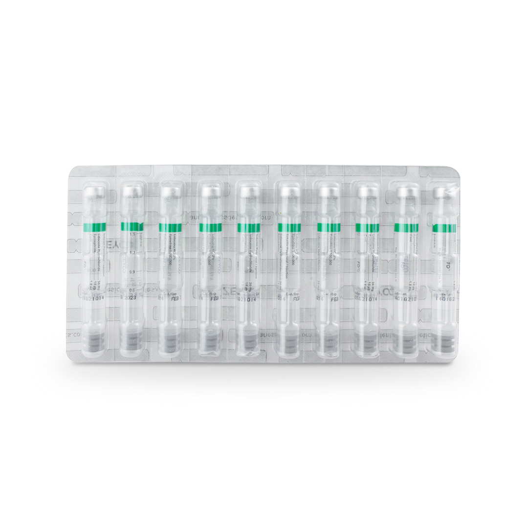 Lidocaína FD 2% anestesia lidocaína HCI con epinefrina Zeyco 50 cartuchos - Imagen 3