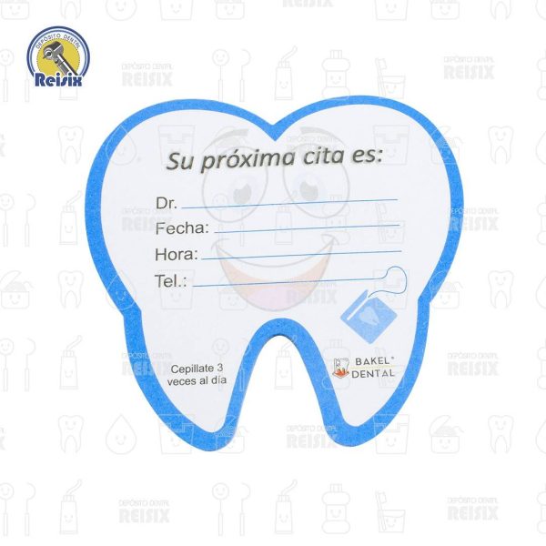 Carnet de Citas en forma de muelita (paquete con 1,000 pzas)