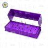 Kit de Fresas para Operatoria SS WHITE con fresero metalico morado y 10 fresas