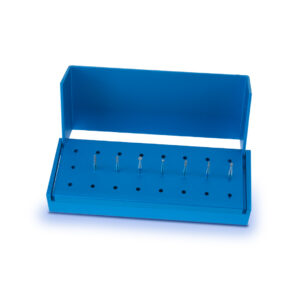 Kit de fresas para Odontopediatría con fresero metálico azul turquesa SS WHITE 7 fresas