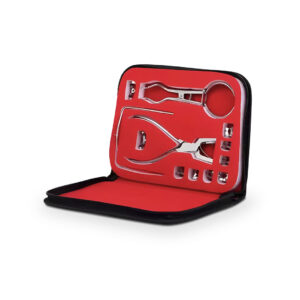 Estuche con instrumental para aislamiento dental