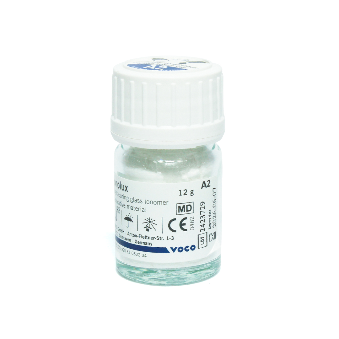 Ionolux ionómero de vidrio fotopolimerizable Voco polvo 12g líquido 5g - Imagen 2