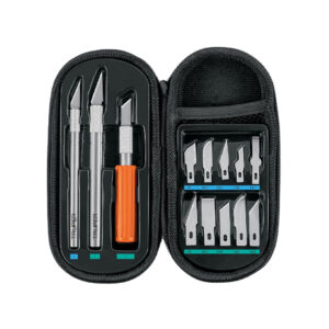 Juego de exactos con 13 cuchillas y estuche Truper